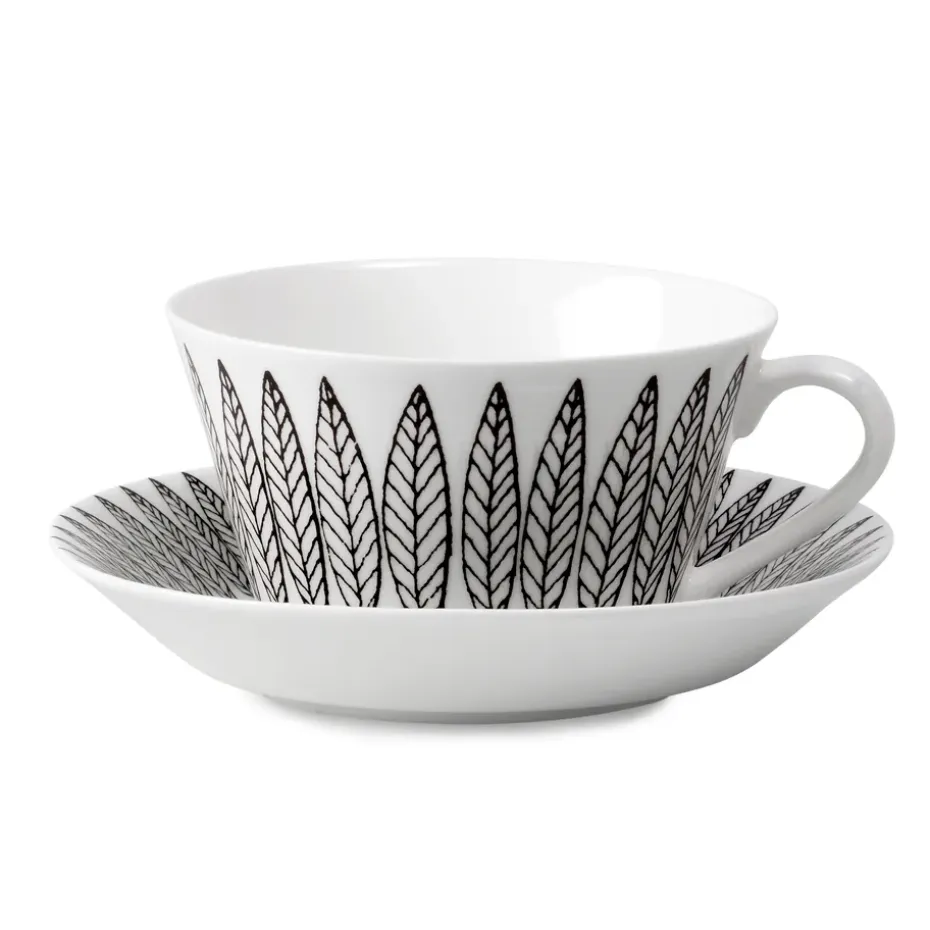 Svart Salix theeset kegel, Theekop + schotel