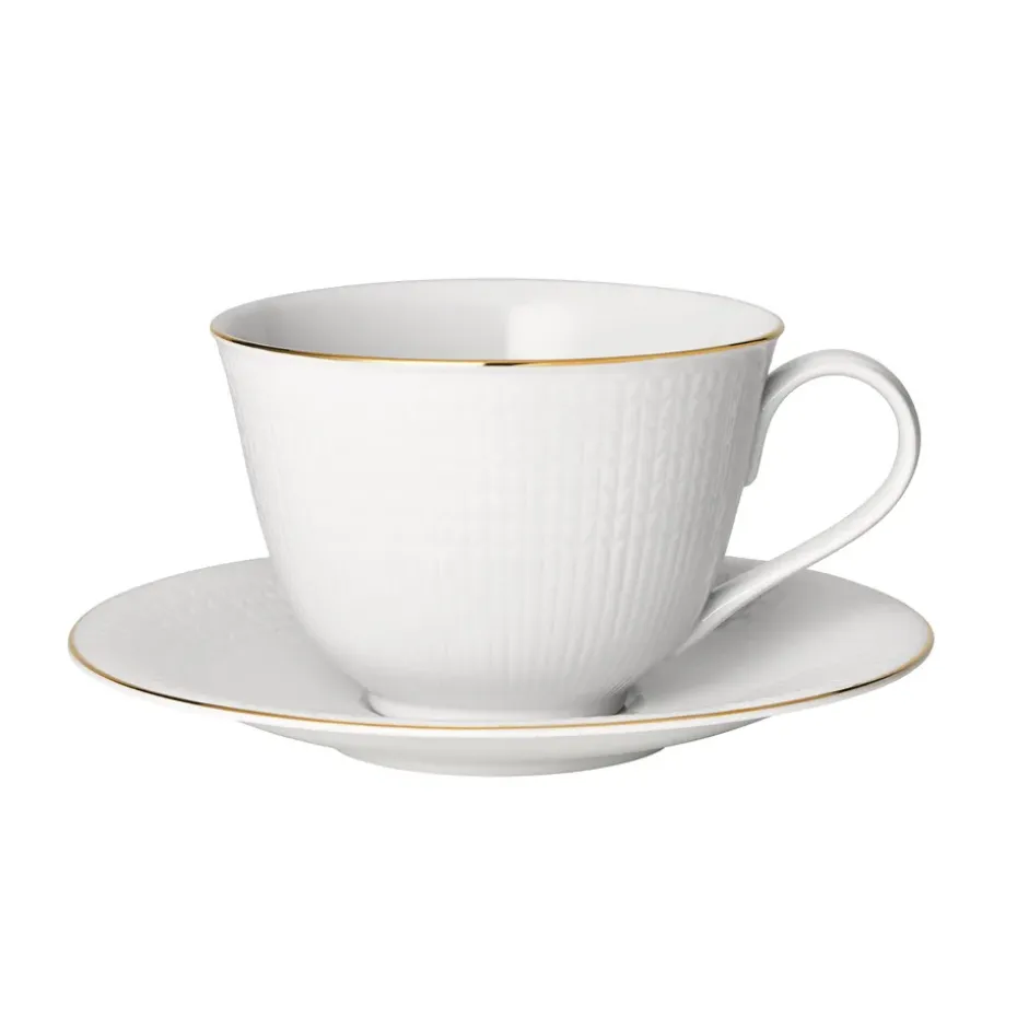 Swedish Grace Gala theekop met schotel, Wit