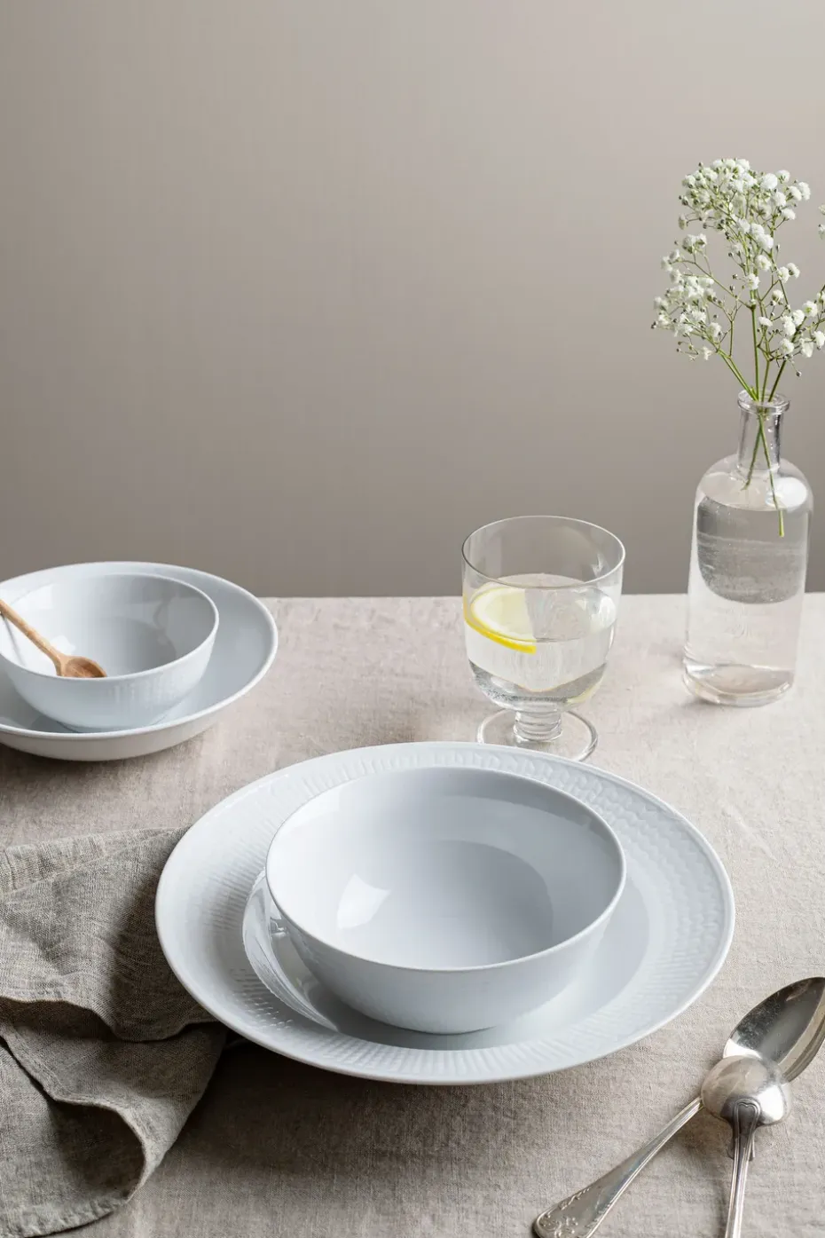 Swedish Grace schaal groot, snow (wit)