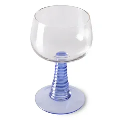 Swirl wijnglas hoog, Blue