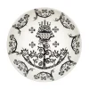 Taika diep bord 20 cm., zwart patroon