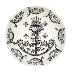 Taika diep bord 20 cm., zwart patroon