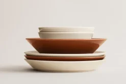 Teema bord Ø21 cm., Linnen