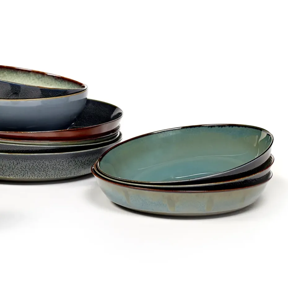 Terres de Rêves bordje 17,5 cm, Smokey blue-dark blue