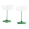 Tint coupe glas 20 cl 2-pack, Clear-jade light green-jade dark green