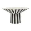 Toppu centerpiece hoog Ø30x17 cm, White-black