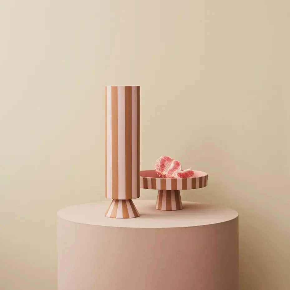 Toppu taartbord met voet Ø20 cm, Caramel-rose