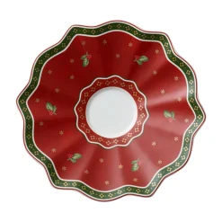 Toy's Delight schotel voor kop Ø19 cm, Wit-rood