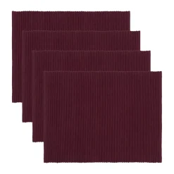 Uni placemat 35x46 cm 4-pack, Bourgondisch rood