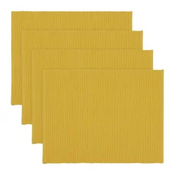 Uni placemat 35x46 cm 4-pack, Mosterdgeel