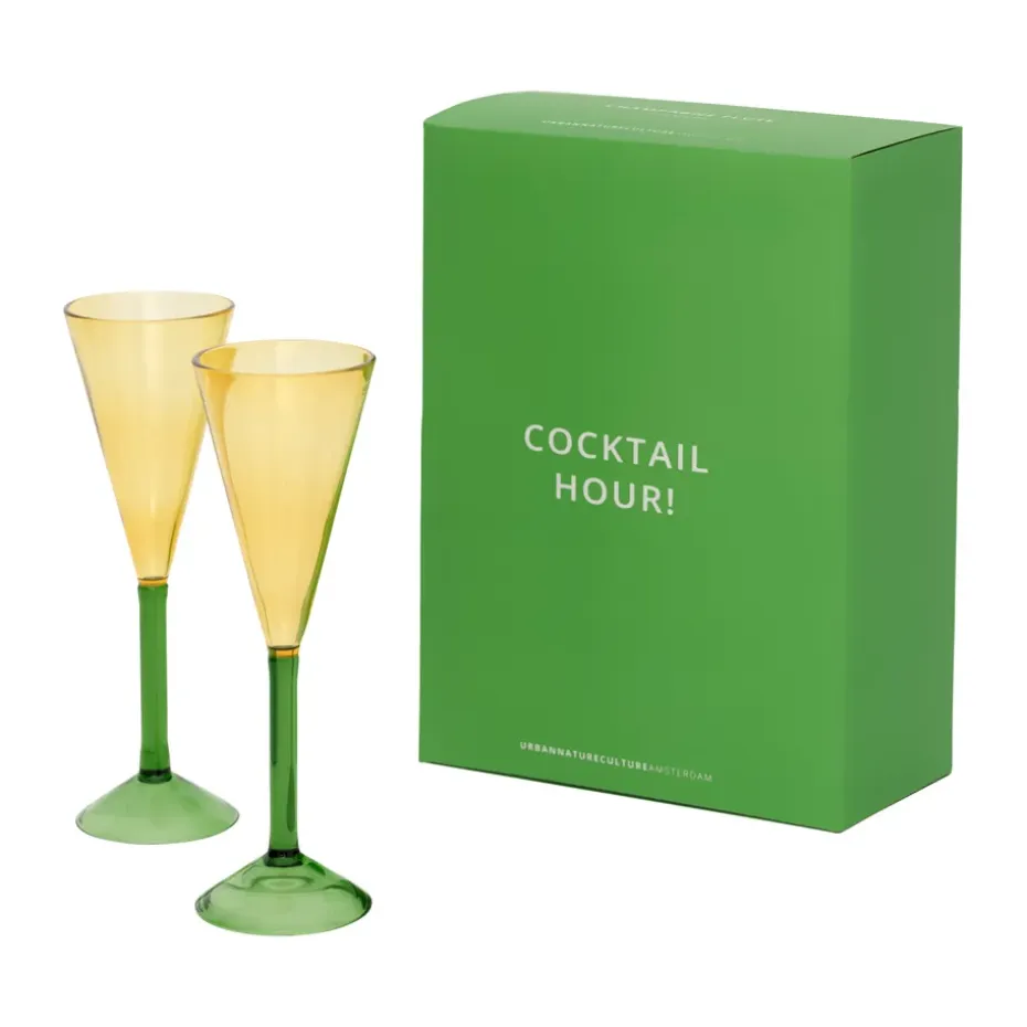 Urban Nature Culture geschenkset champagneglazen 2-pack, Pink