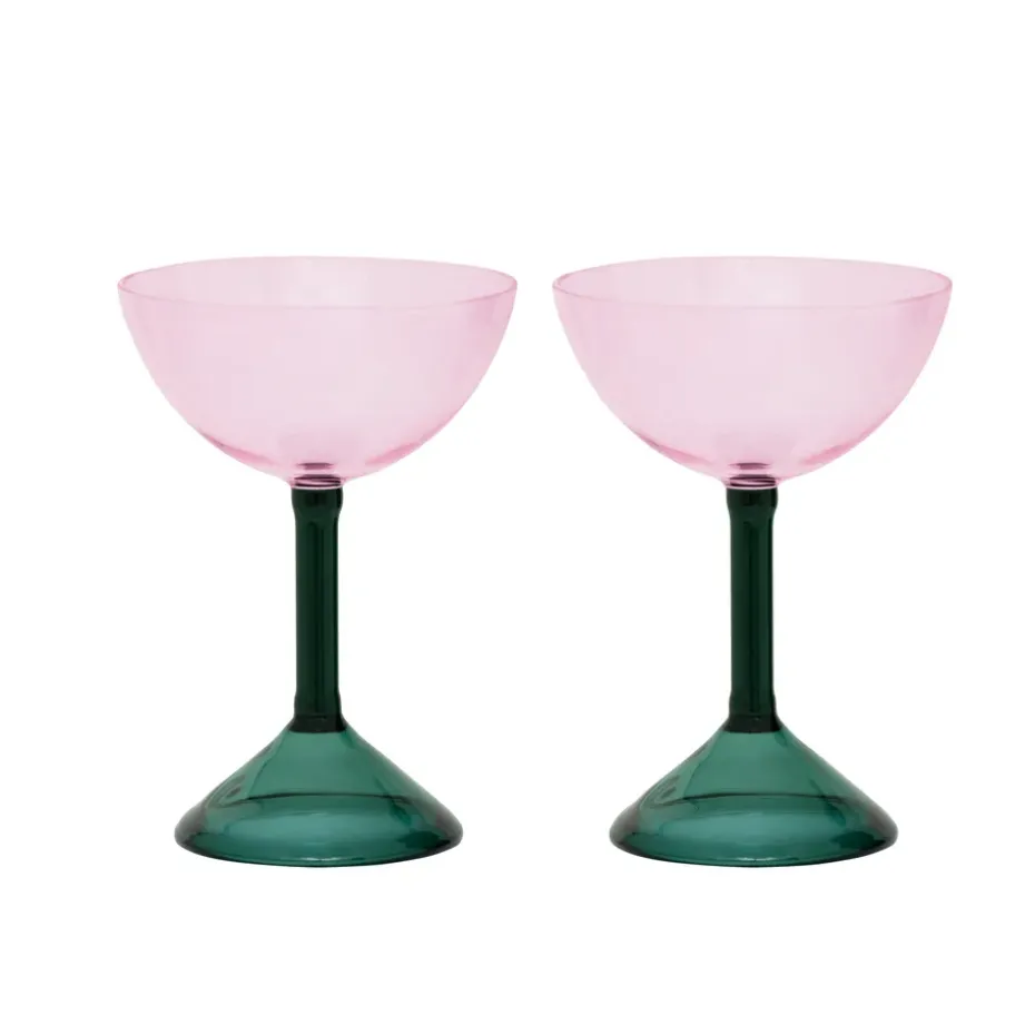 Urban Nature Culture geschenkset coupéglazen 2-pack, Pink