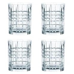Vierkant whiskyglas 34 cl, 4 stuks, 34 cl