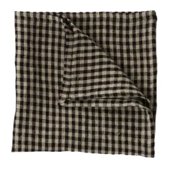 Vipa linnen servet 45x45 cm, Zwart zand