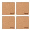 Viva glasonderzetters 9,6x9,6 cm 4-pack, Kurk