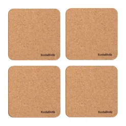 Viva glasonderzetters 9,6x9,6 cm 4-pack, Kurk