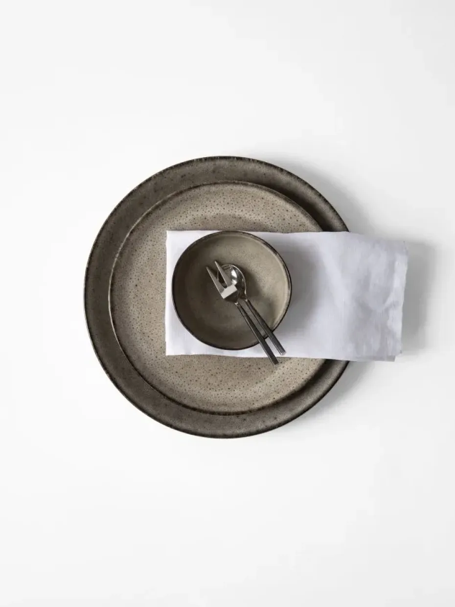 Washed linen servet, Gebleekt wit