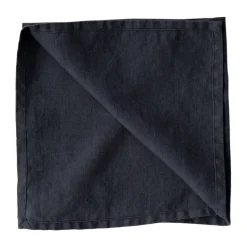 Washed linen servet, Nachtblauw