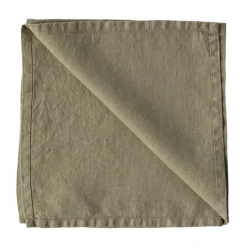 Washed linen servet, Olijf