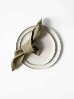 Washed linen servet, Olijf