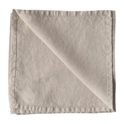 Washed linen servet, Warm grijs