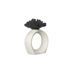 Water Lily servetring, White-black