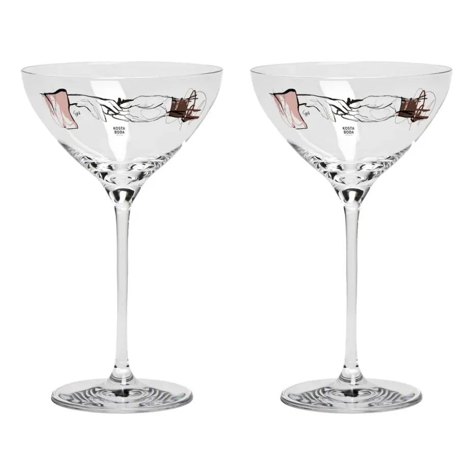 You and me together champagnecoupes 32 cl 2-pack, Clear / Multi