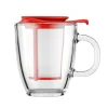 Yo-Yo theekop met zeef, rood